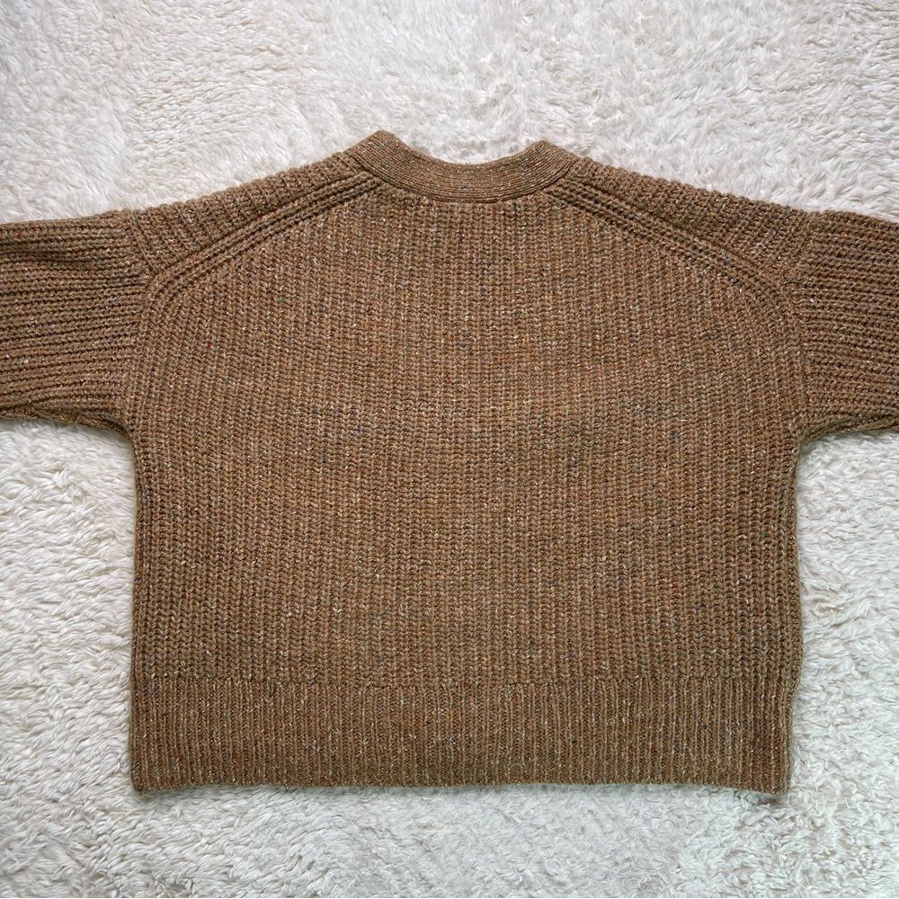 Madewell Cameron Ribbed Cardigan Sweater in Coziest Yarn Tan/Rainbow in L - Picture 2 of 11